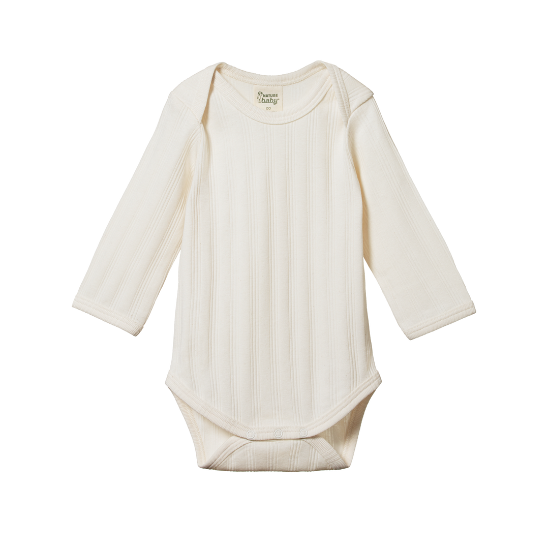 Nature Baby Long Sleeve Derby Bodysuit 2 Pack - Natural/Nettle