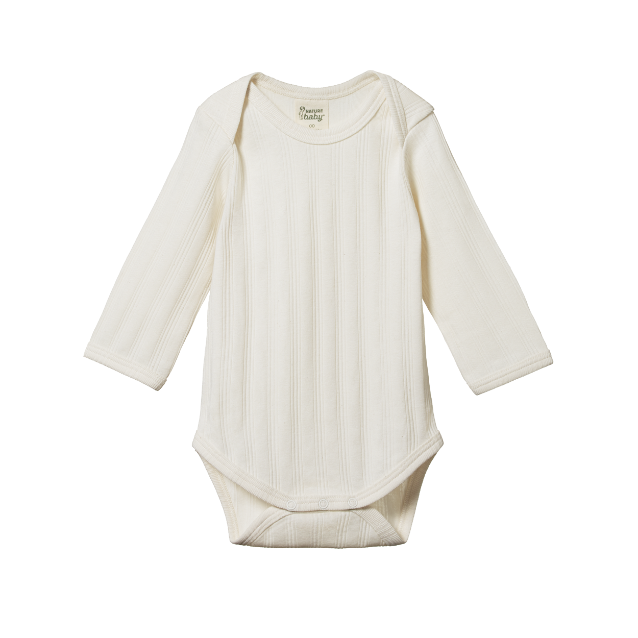 Nature Baby Long Sleeve Bodysuit Derby 2 Pack - Natural/Nettle