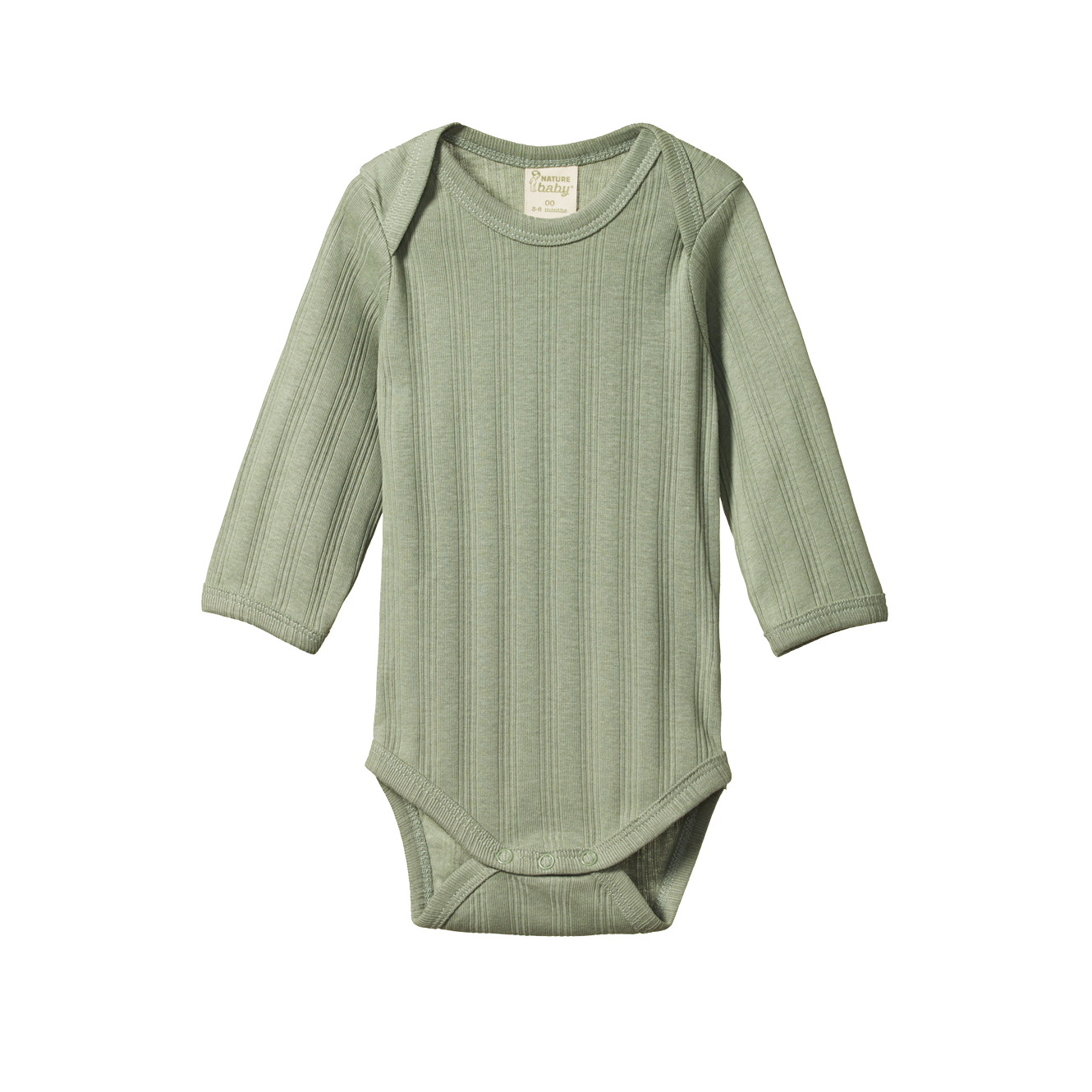 Nature Baby Long Sleeve Bodysuit Derby 2 Pack - Natural/Nettle