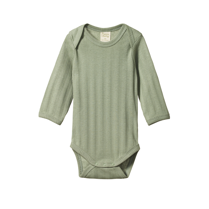 Nature Baby Long Sleeve Derby Bodysuit 2 Pack - Natural/Nettle