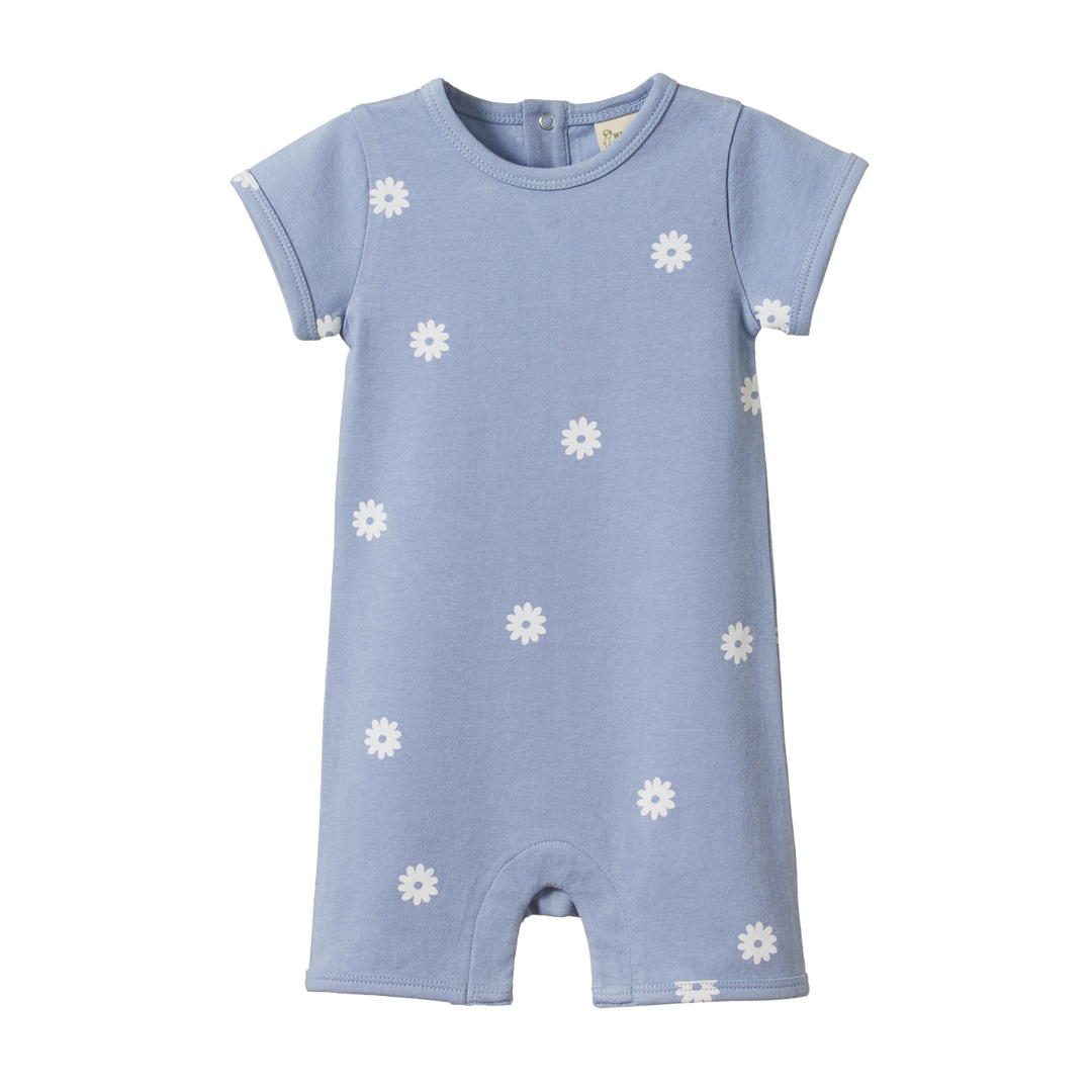 Nature Baby Short Sleeve Quincy Romper - Chamomile Dusky Print