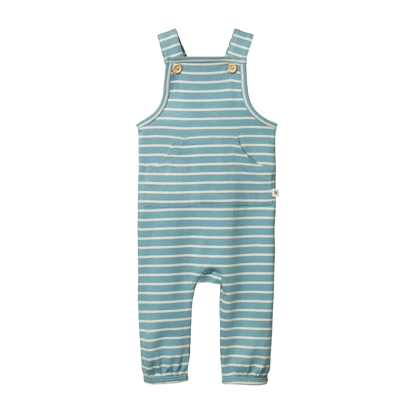 Nature Baby Tobi Overalls - Mineral Blue Sailor Stripe
