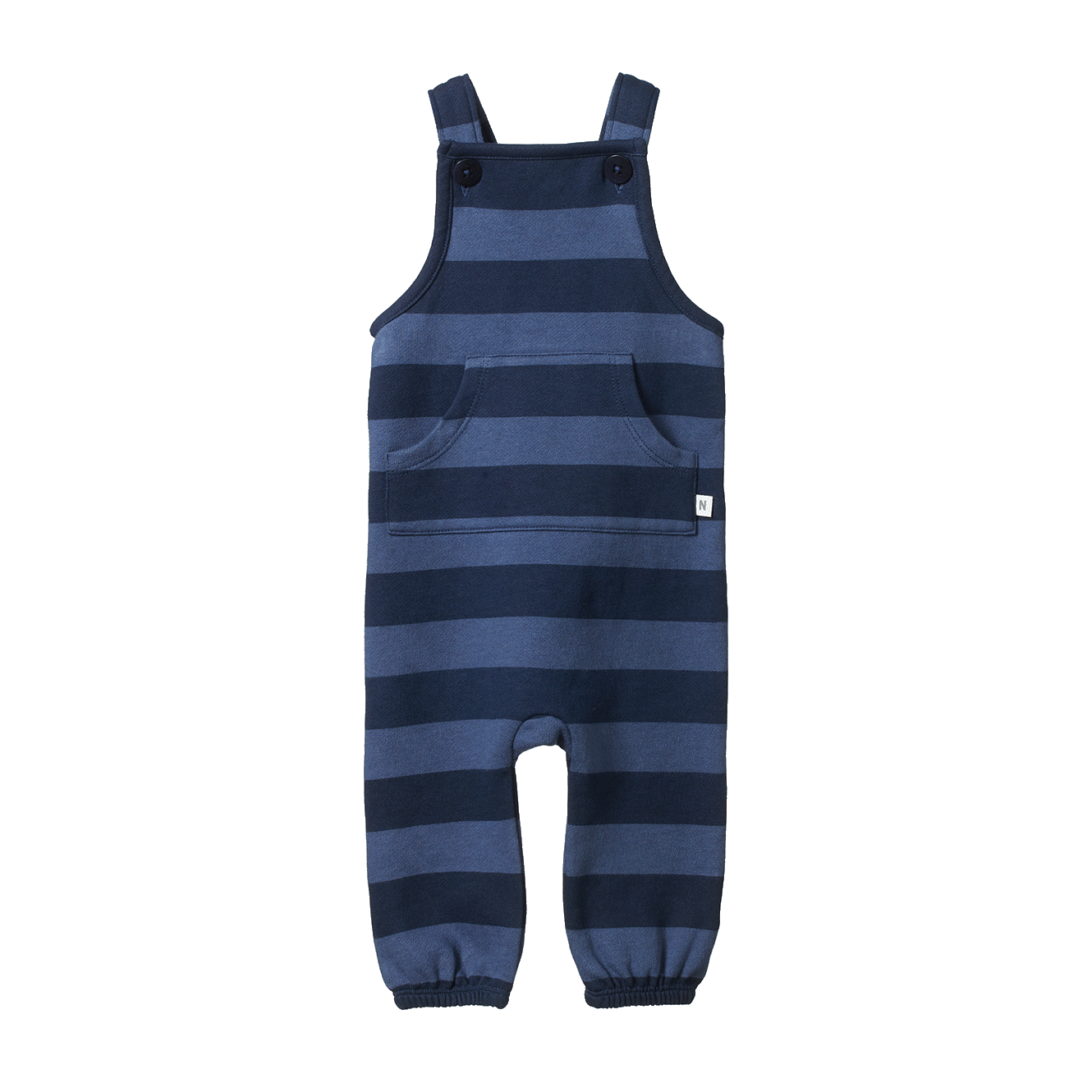 Nature Baby Tobi Overalls Sweatshirting - Navy Bold Stripe