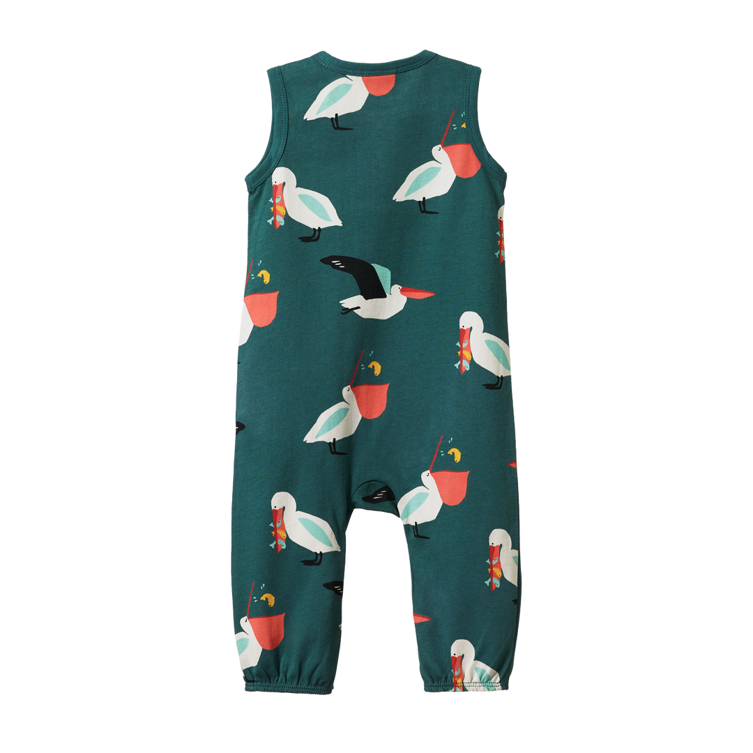 Nature Baby Summer Suit - Pelican Party Print
