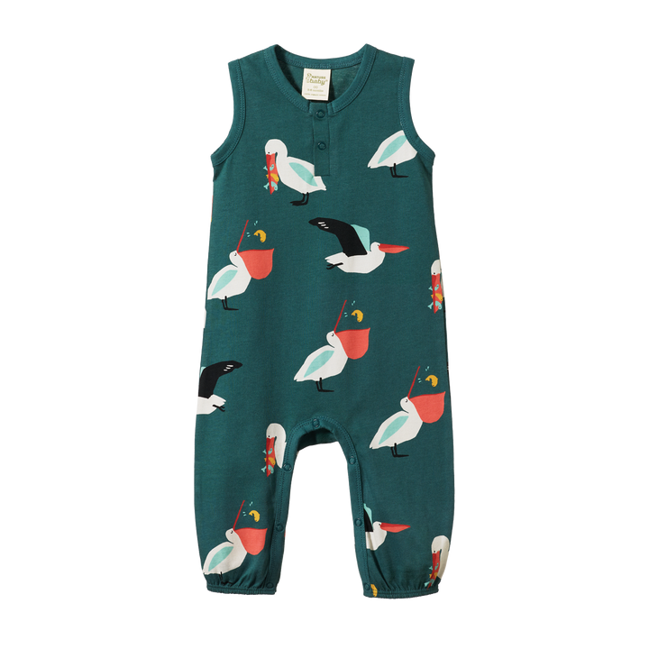 Nature Baby Summer Suit - Pelican Party Print