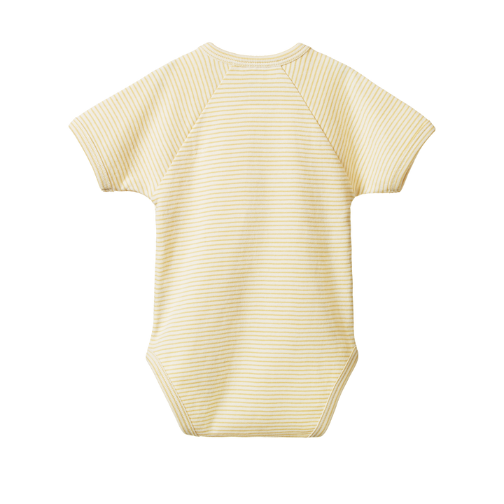 Nature Baby Short Sleeve Kimono Bodysuit - Sand Pinstripe