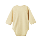 Nature Baby Long Sleeve Kimono Bodysuit - Sand Pinstripe
