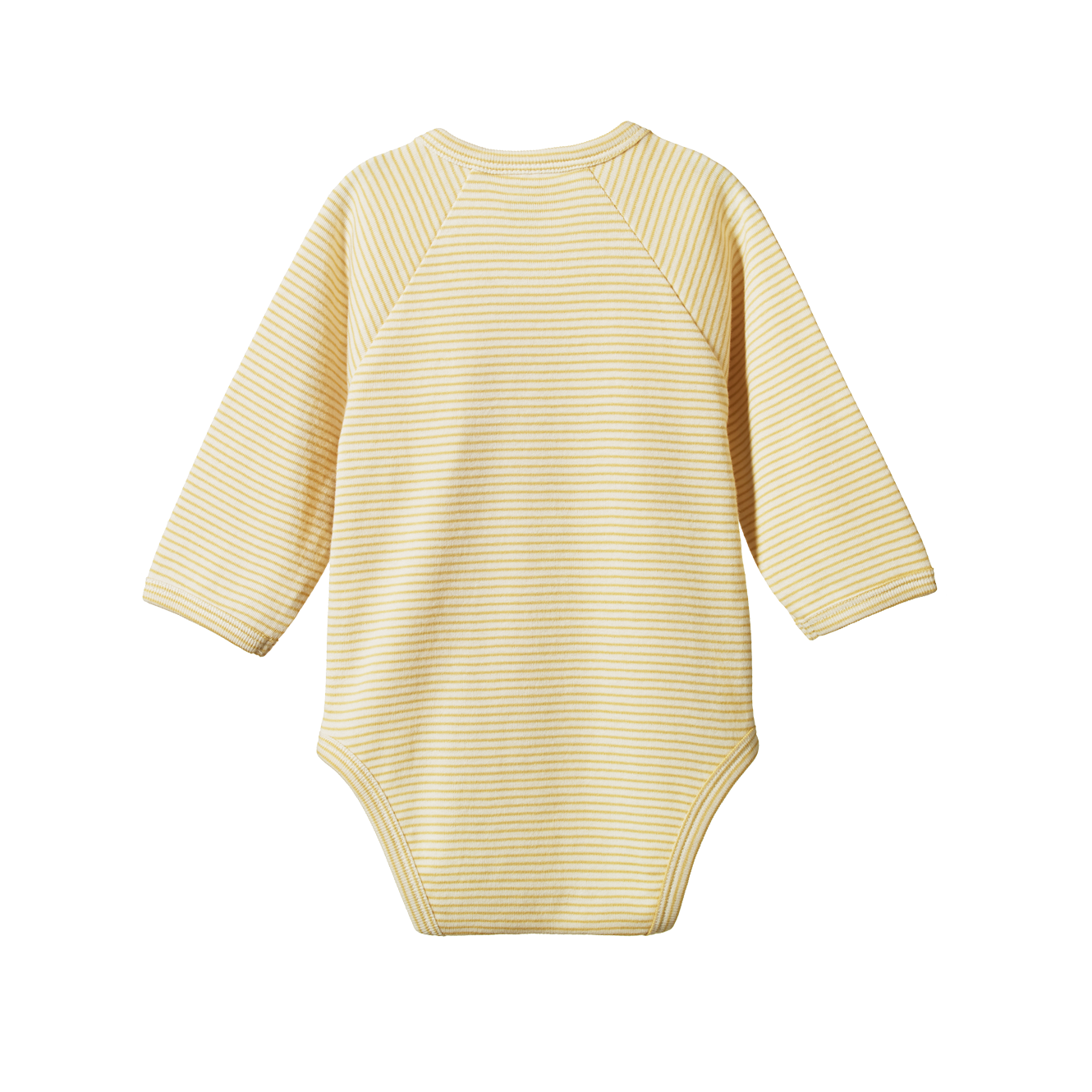 Nature Baby Long Sleeve Kimono Bodysuit - Sand Pinstripe