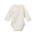 Long Sleeve Kimono Bodysuit Pointelle - Natural