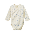 Long Sleeve Kimono Bodysuit Pointelle - Daisy Print