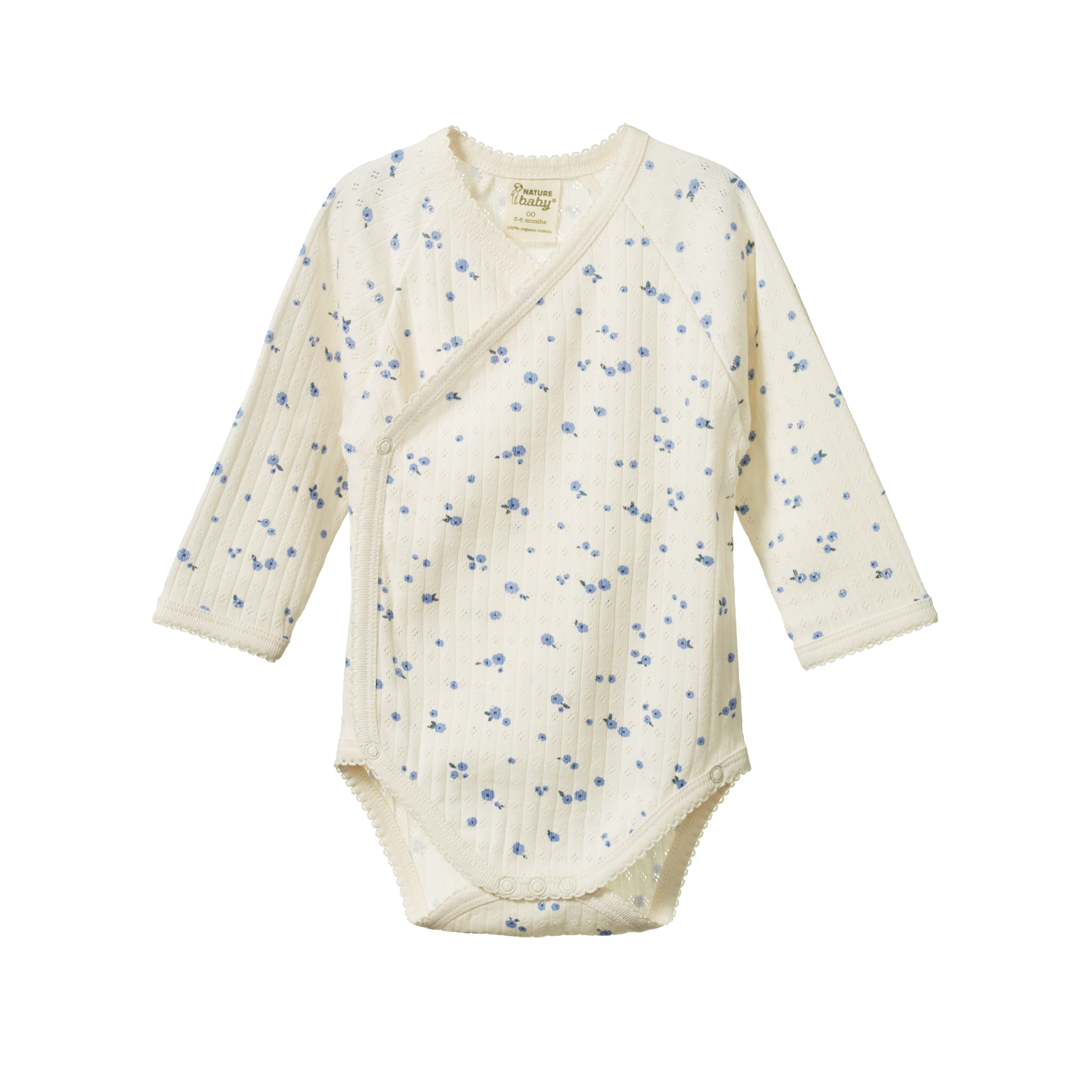 Long Sleeve Kimono Bodysuit Pointelle - Daisy Print