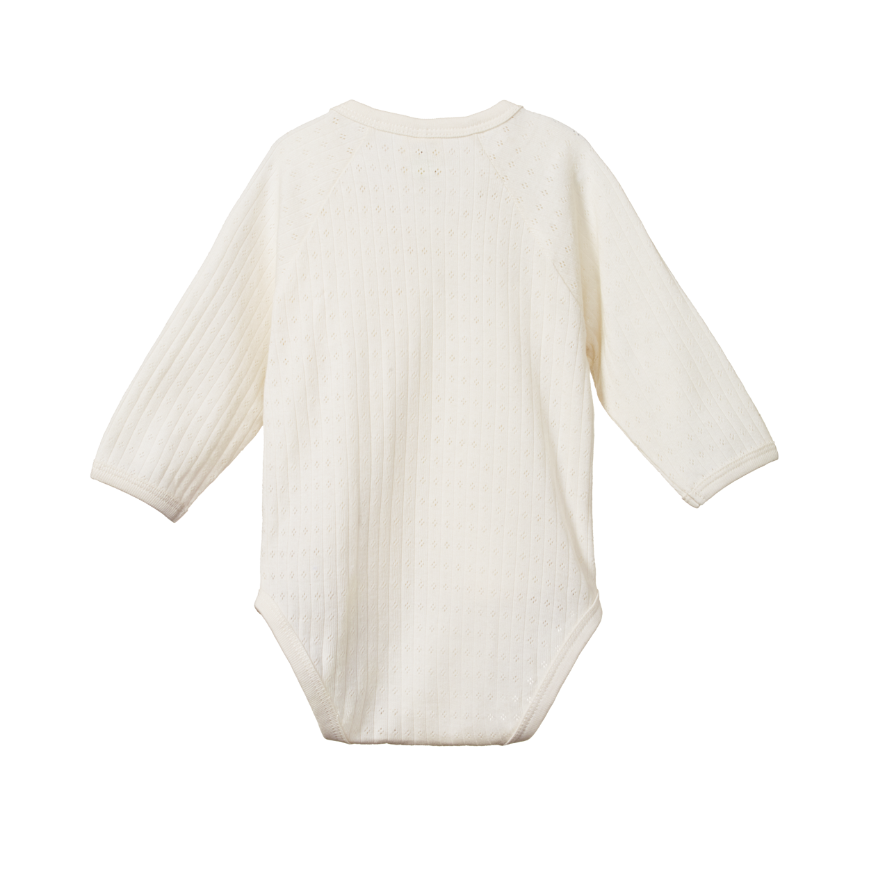 Nature Baby Long Sleeve Kimono Bodysuit Pointelle - Natural