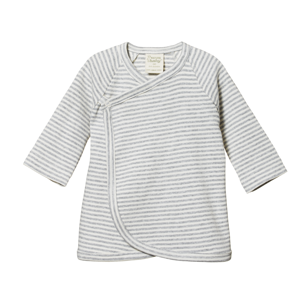 Nature Baby Kimono Jacket - Grey Marl Stripe