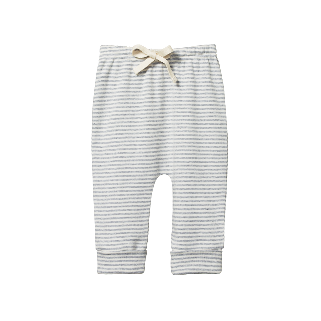 Nature Baby Drawstring Pants - Grey Marl Stripe