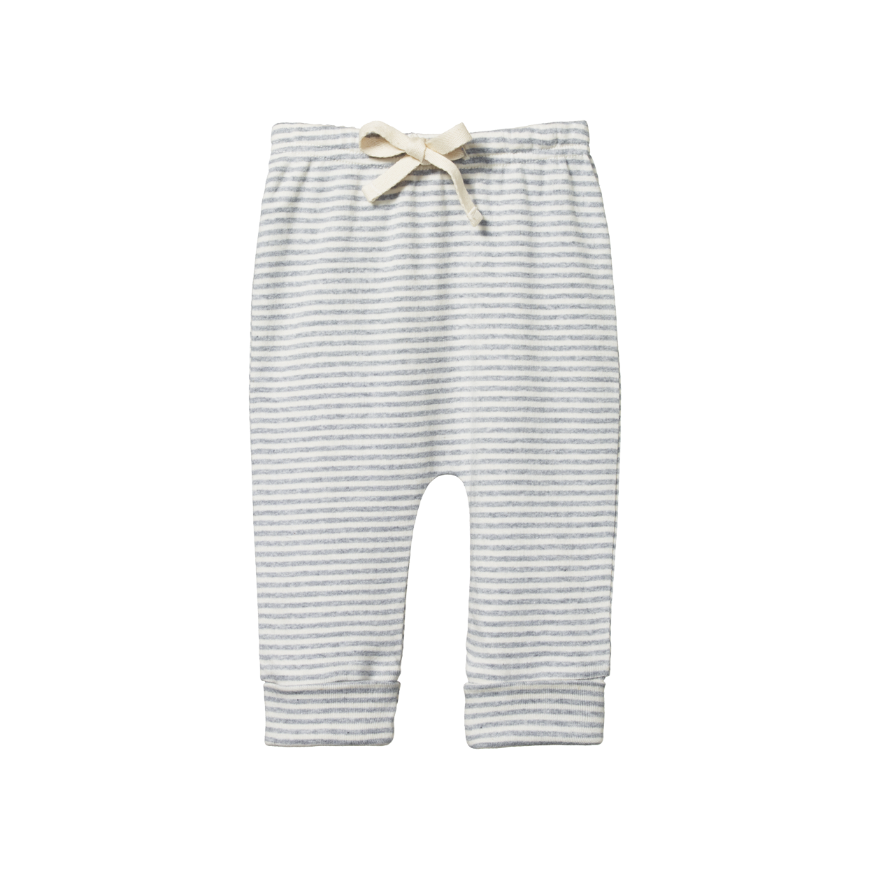 Nature Baby Drawstring Pants - Grey Marl Stripe