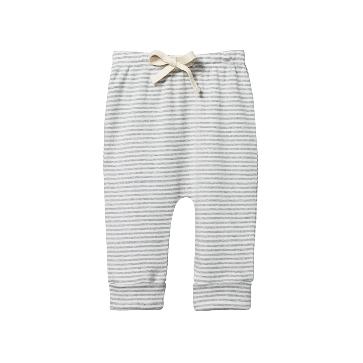 Nature Baby Drawstring Pants - Grey Marl Stripe