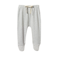 Footed Rompers - Grey Marl Stripe