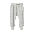 Nature Baby Footed Rompers - Grey Marl Stripe