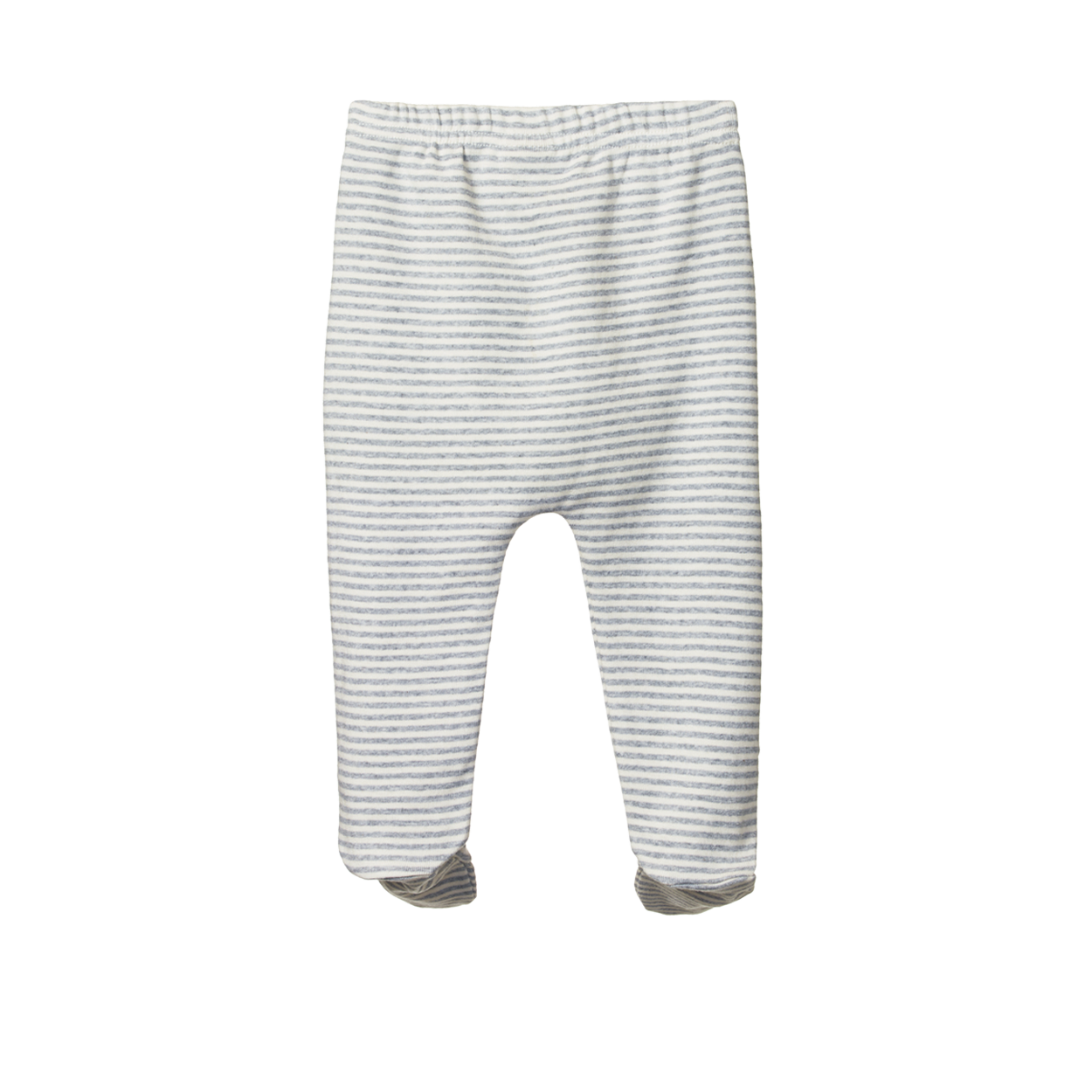 Nature Baby Footed Rompers - Grey Marl Stripe