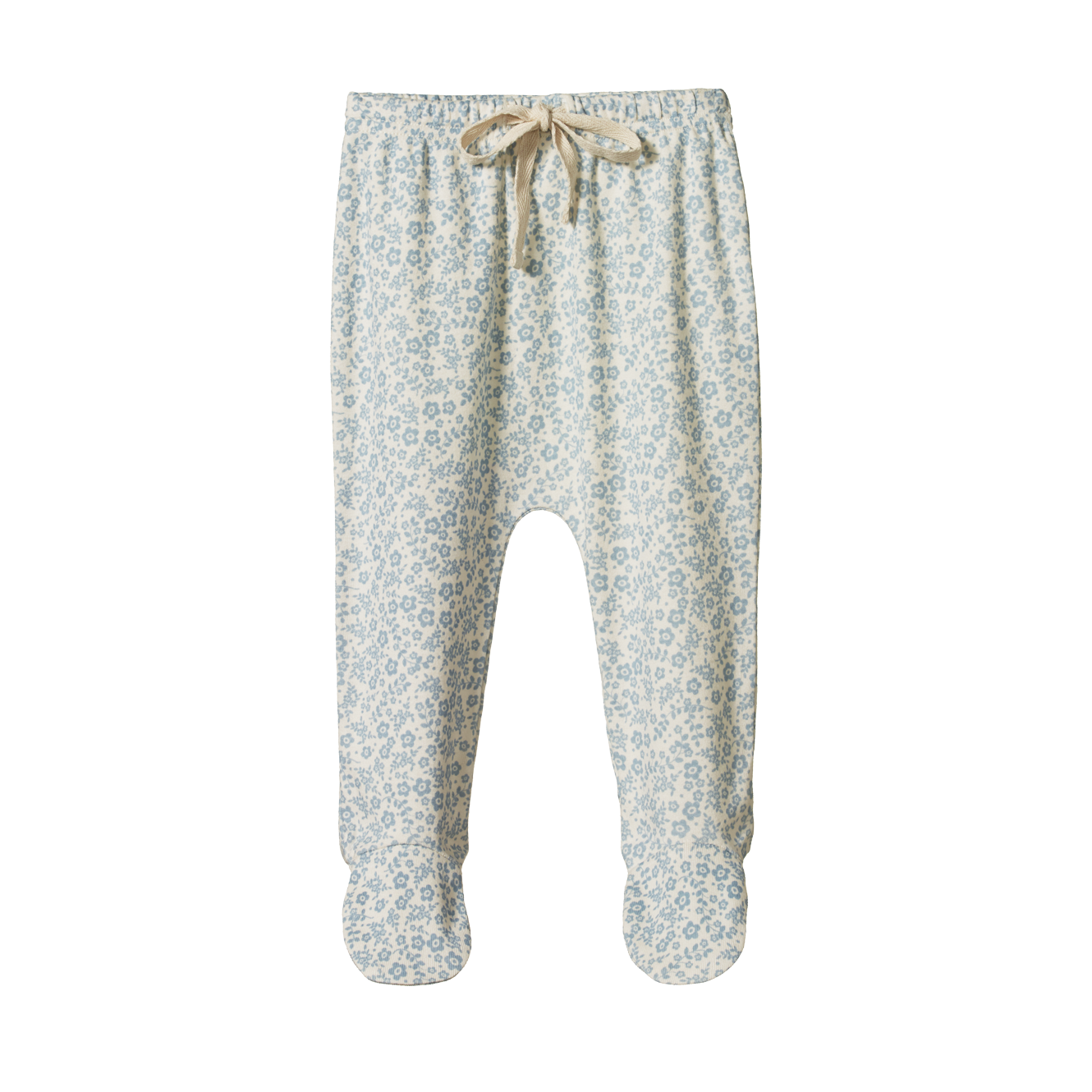 Nature Baby Footed Rompers - Daisy Belle Blue Print