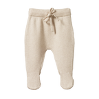 Nature Baby Cotton Knit Footed Romper - Oatmeal Marl