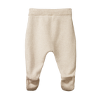 Nature Baby Cotton Knit Footed Romper - Oatmeal Marl