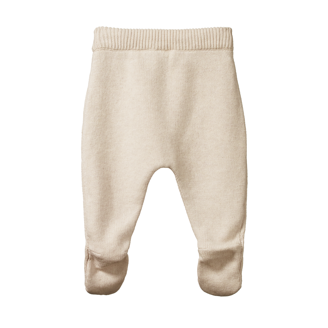 Nature Baby Cotton Knit Footed Romper - Oatmeal Marl