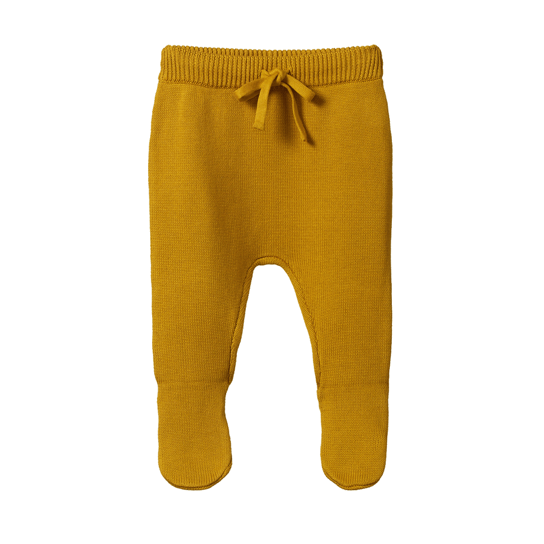 Nature Baby Footed Rompers Cotton Knit - Yellow Sun