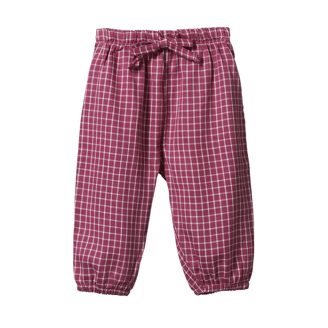 Nature Baby Sunny Pants Rhubarb Check