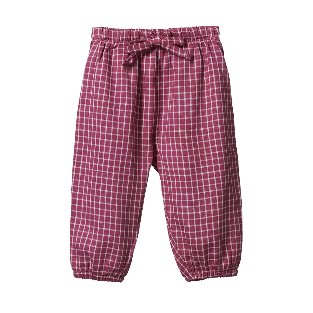 Nature Baby Sunny Pants - Rhubarb Check