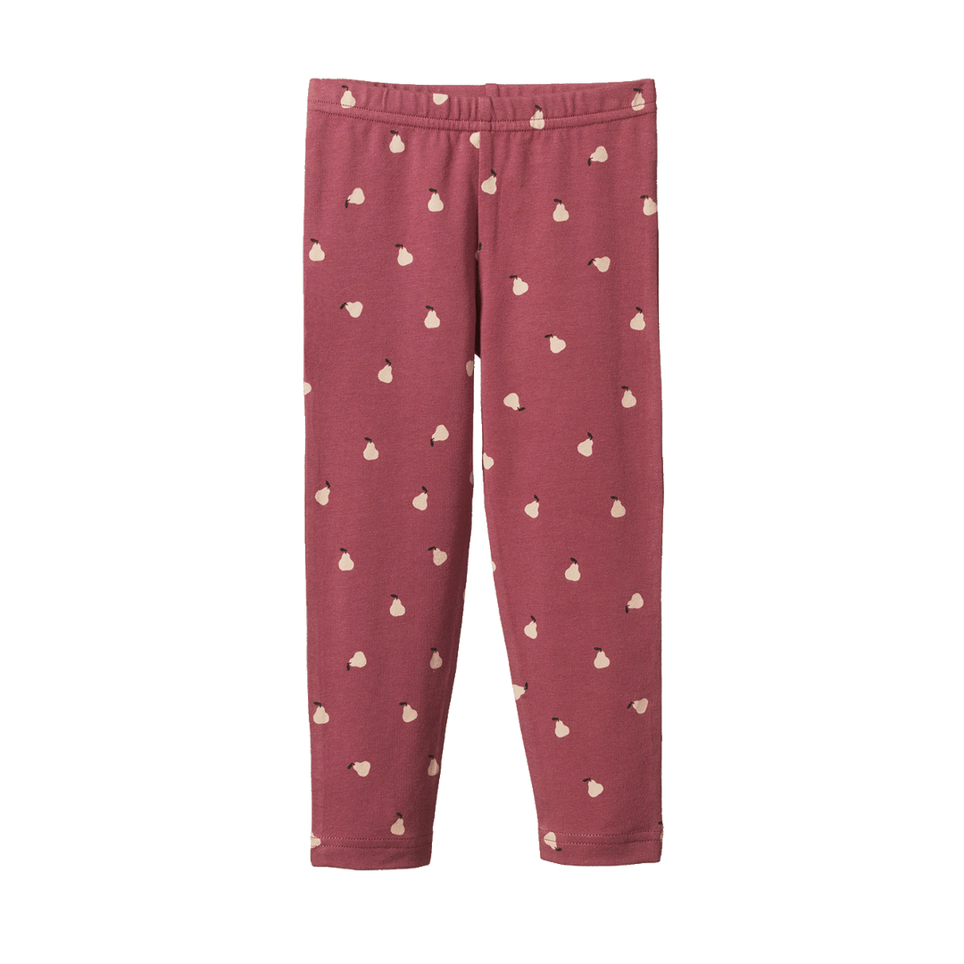 Nature Baby Leggings - Petite Pear Rhubarb Print