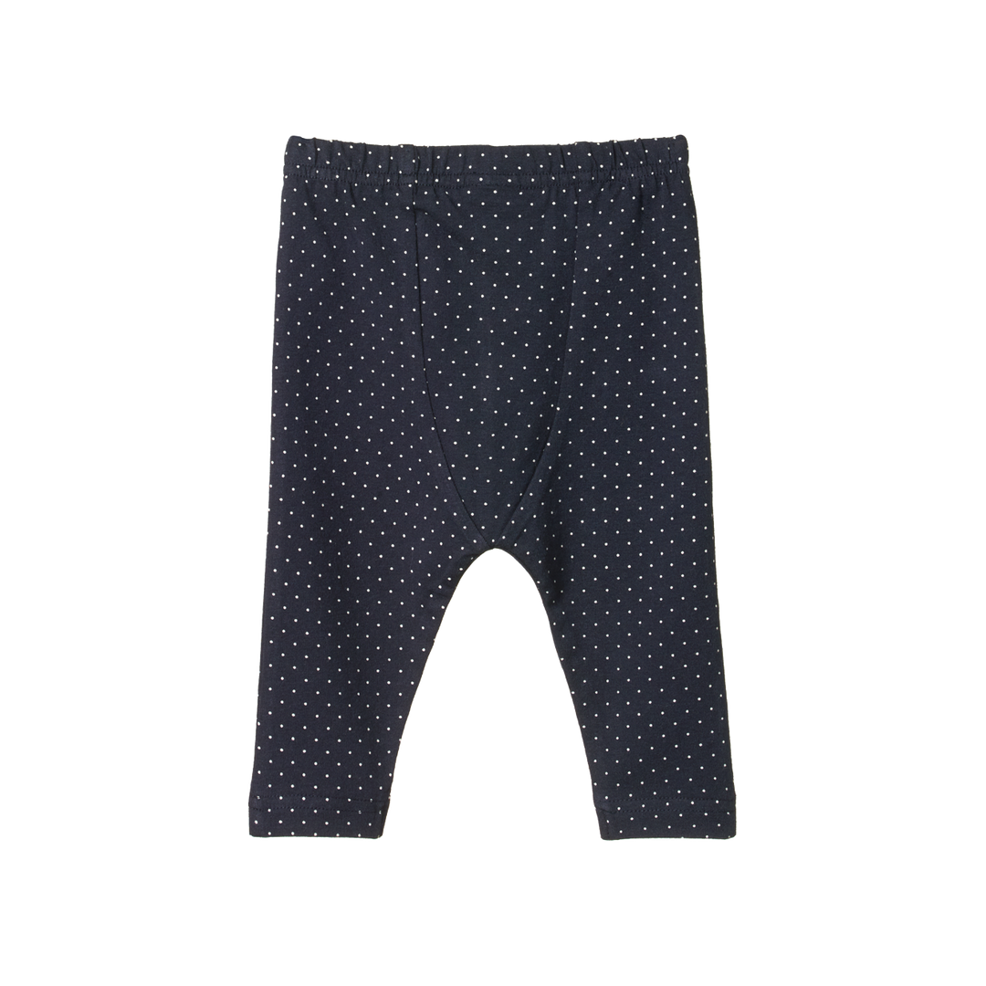 Nature Baby Leggings - Navy Mini Dot Print