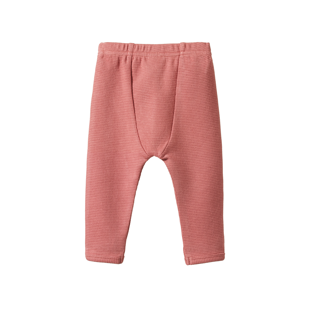 Nature Baby Selby Waffle Pants - Rose Clay