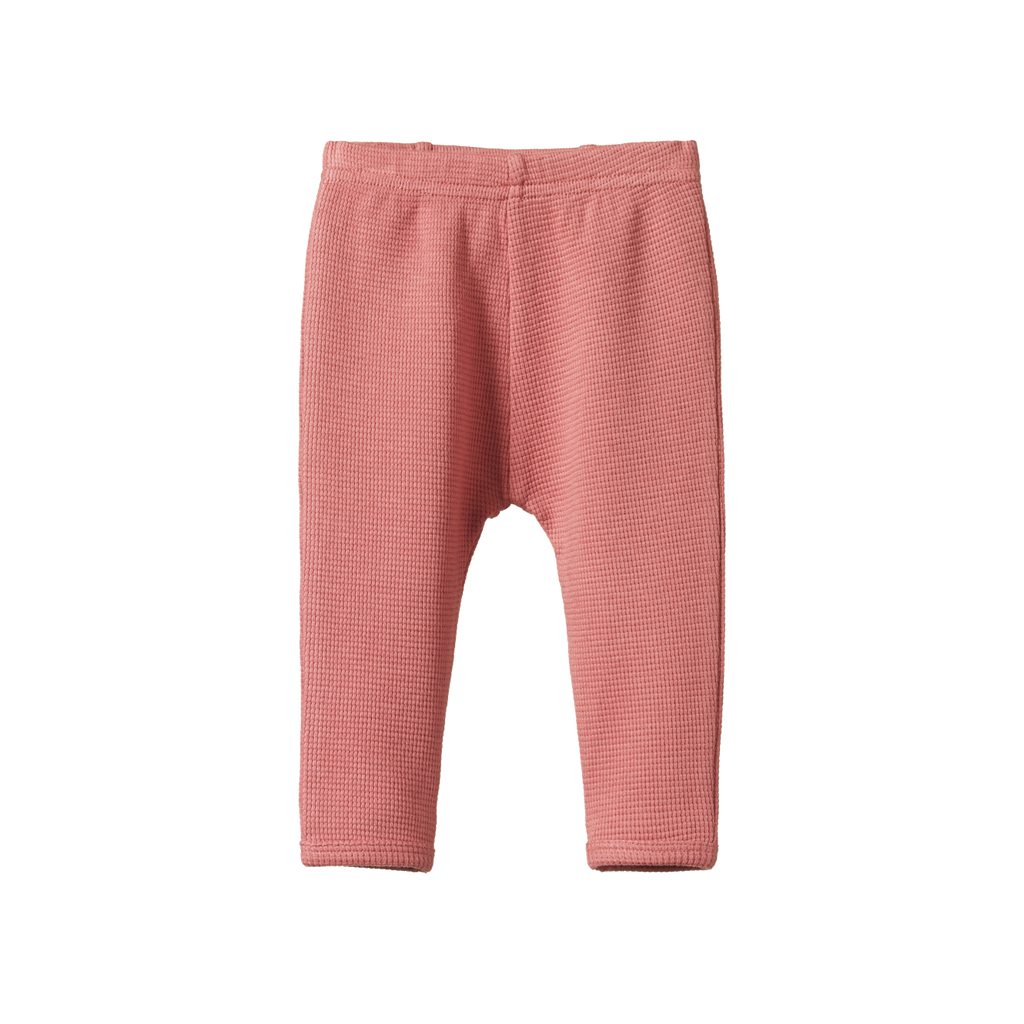 Nature Baby Selby Waffle Pants - Rose Clay