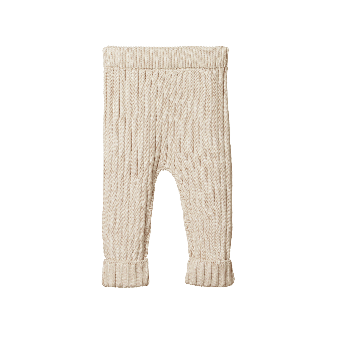 Nature Baby Lou Pants Cotton Knit - Oatmeal Marl