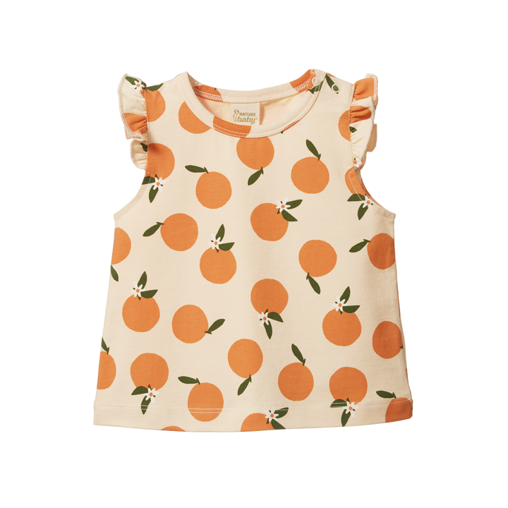 Nature Baby Fleur Tee - Grande Orange Blossom Print