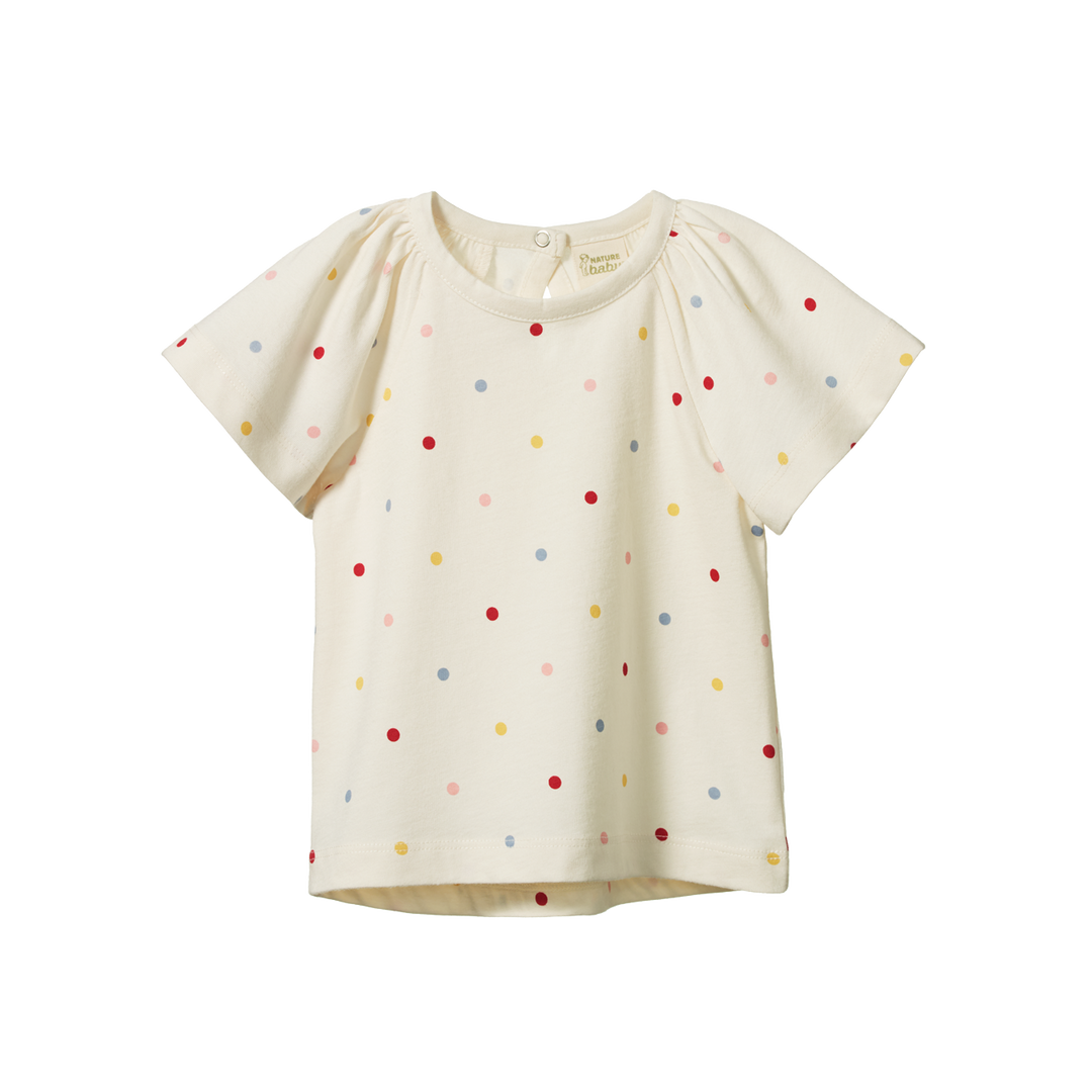 Nature Baby Faye Tee - Polka Dot Dusky Print