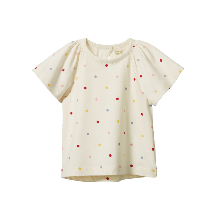 Nature Baby Faye Tee - Polka Dot Dusky Print