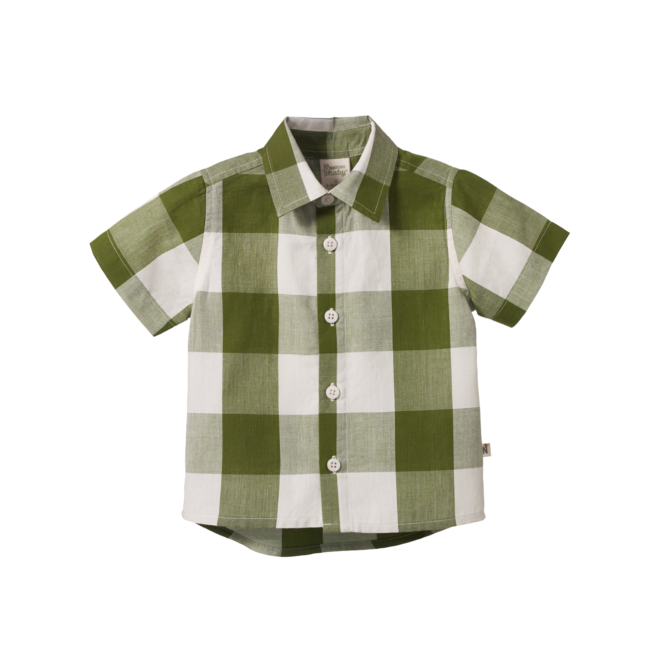 Nature Baby Short Sleeve Ira Button Up - Jungle Check