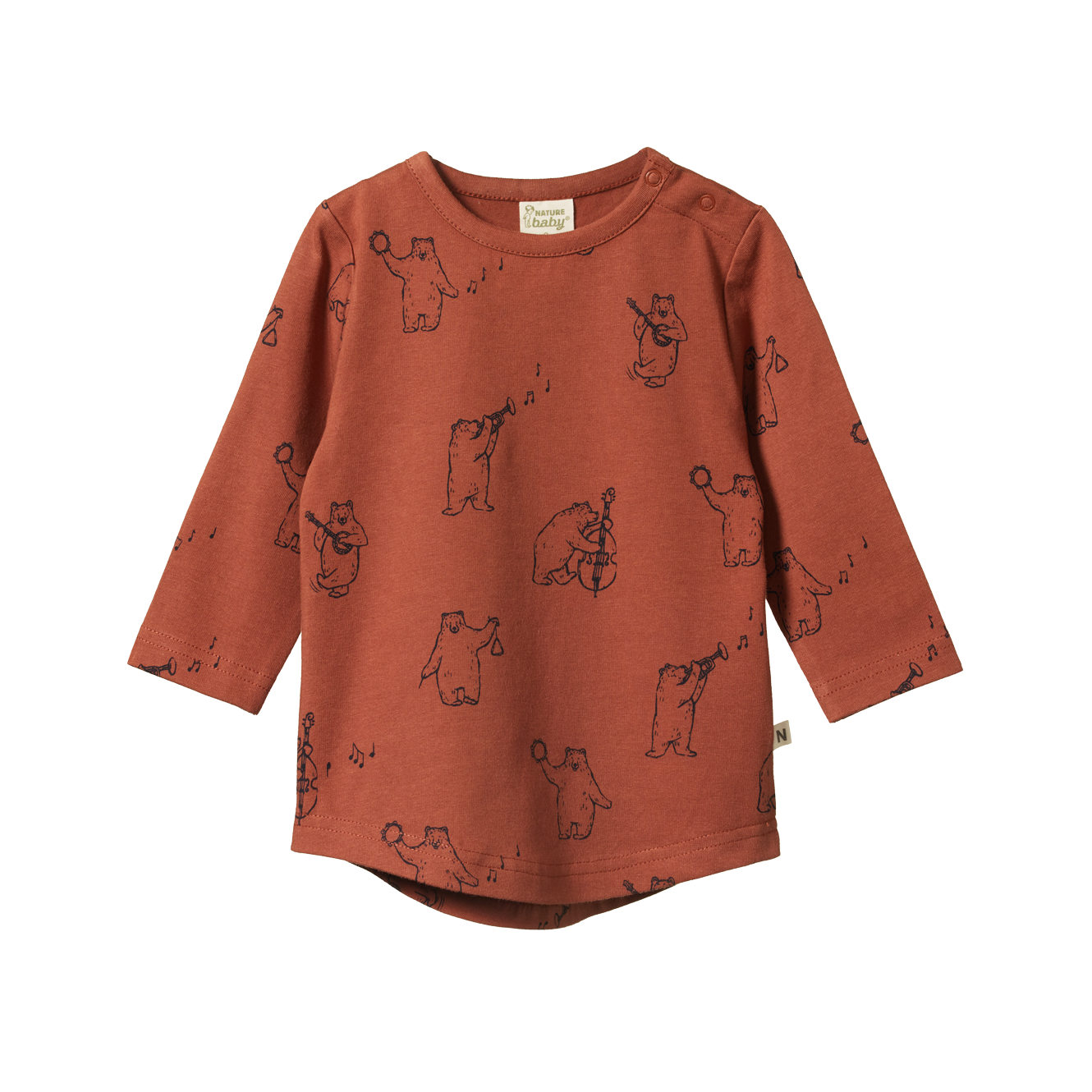 Nature Baby Stretch Jersey Everyday Tee - Bluegrass Bears Coco Print