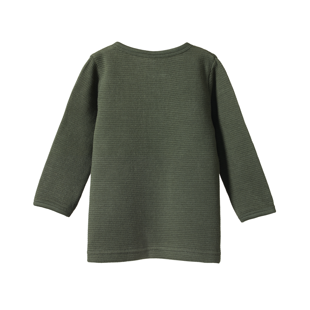 Nature Baby Henley Waffle Tee - Thyme