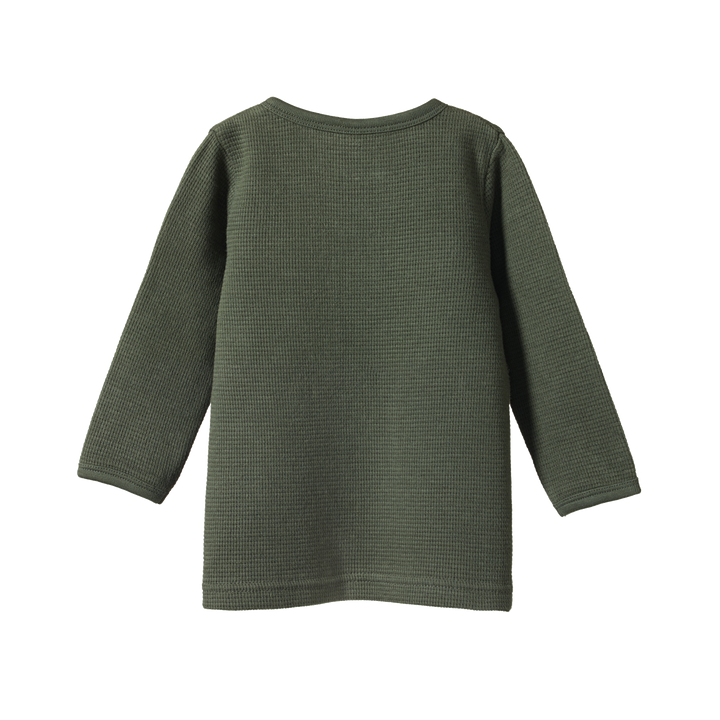 Nature Baby Henley Waffle Tee - Thyme