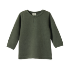 Henley Waffle Tee - Thyme