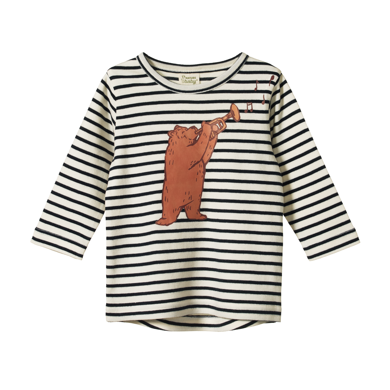 Nature Baby Long Sleeve River Tee - Folk Bear Print