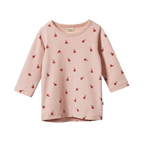 Long Sleeve Cloud Tee - Petite Pear Rose Dust Print