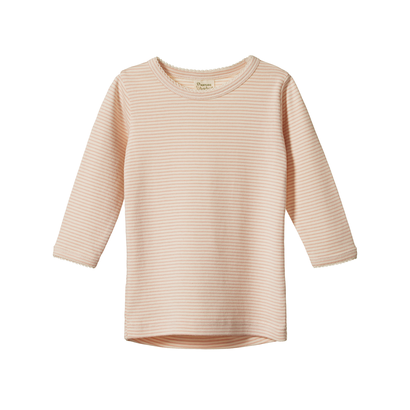 Nature Baby Long Sleeve Cloud Tee - Rose Dust Pinstripe