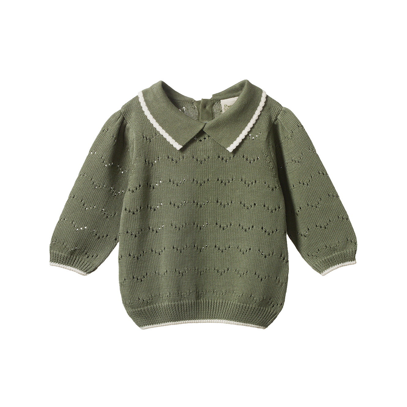 Nature Baby Long Sleeve Maeve Polo - Hedge Green