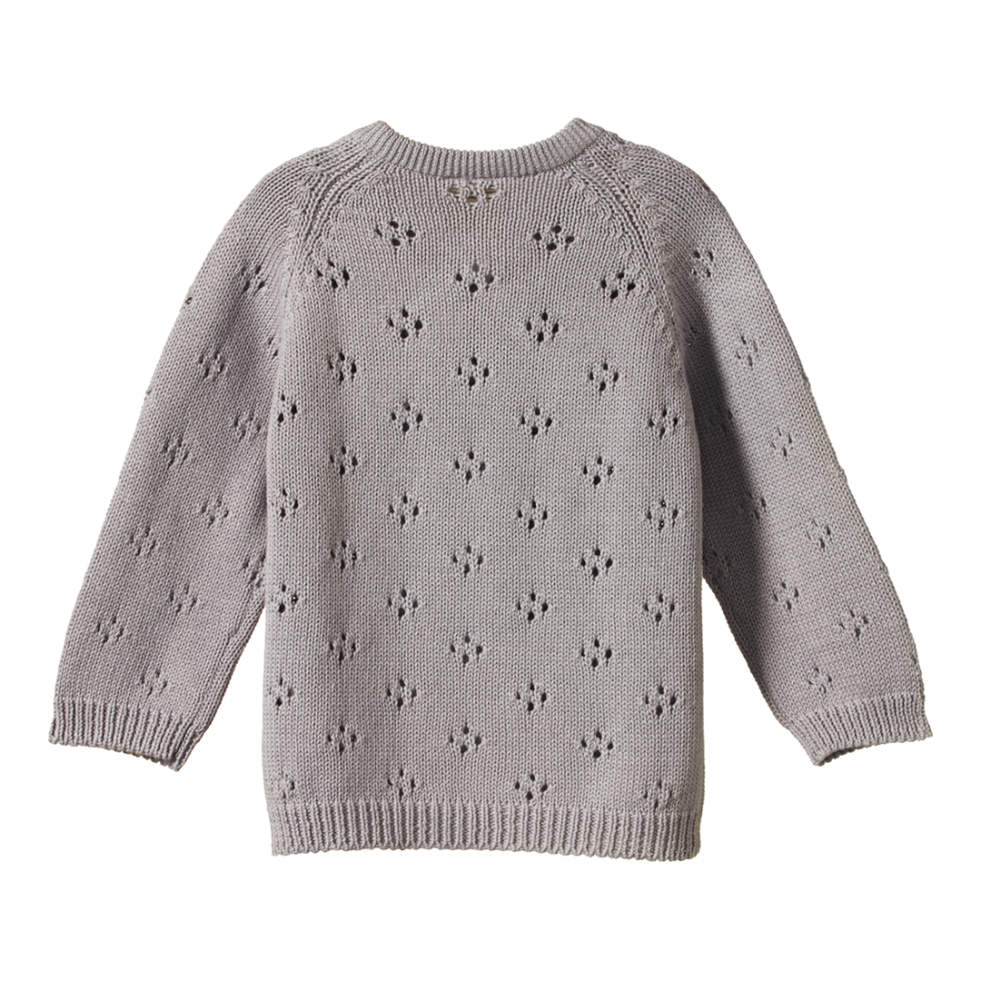 Nature Baby Honey Knit Cardigan - Lilac Pointelle