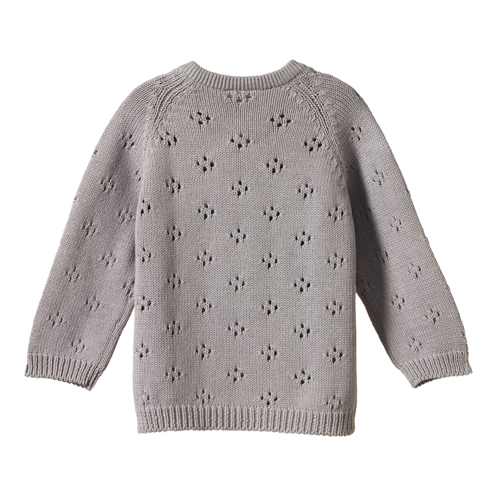 Nature Baby Honey Knit Cardigan - Lilac Pointelle