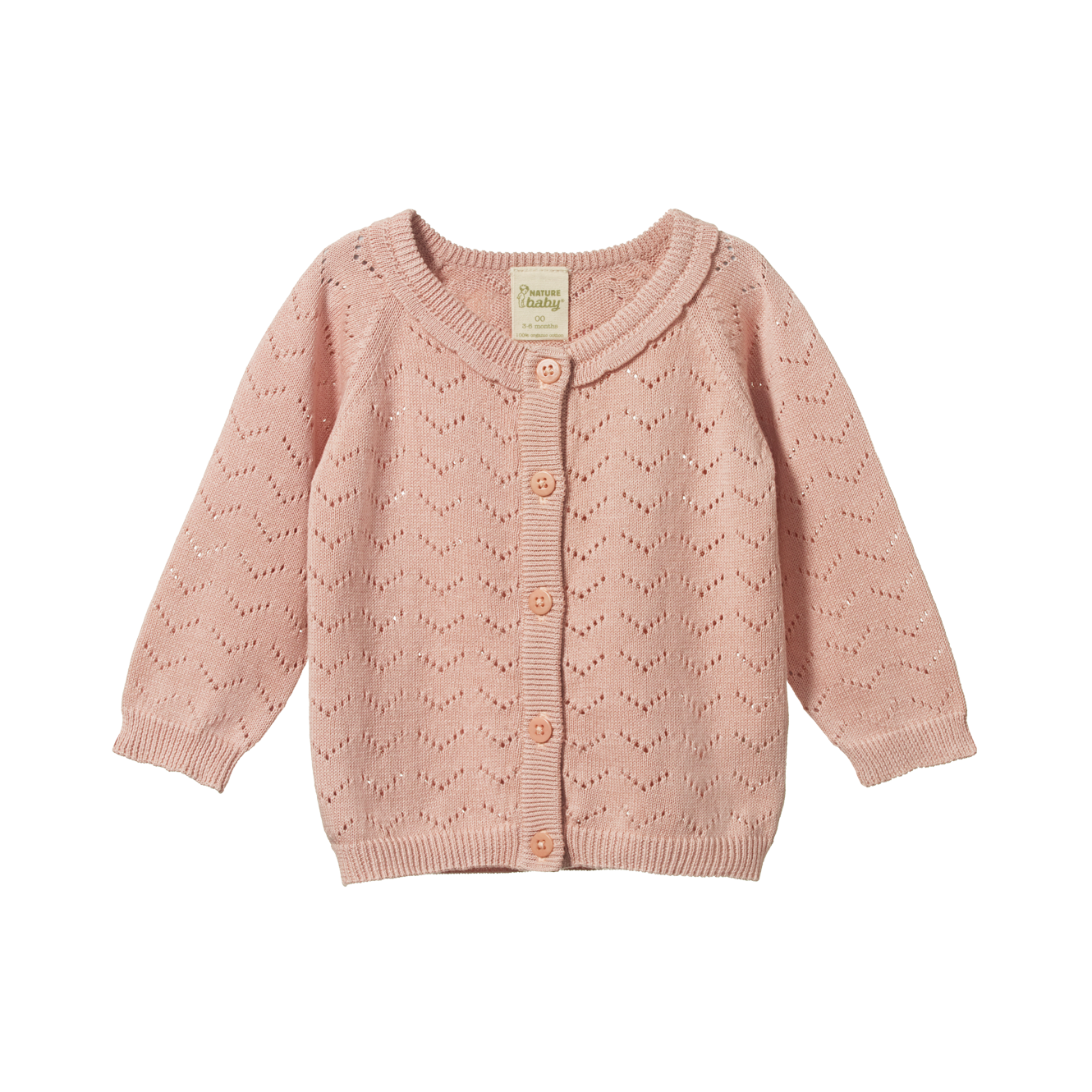 Nature Baby Piper Cardigan - Rose Bud Pointelle